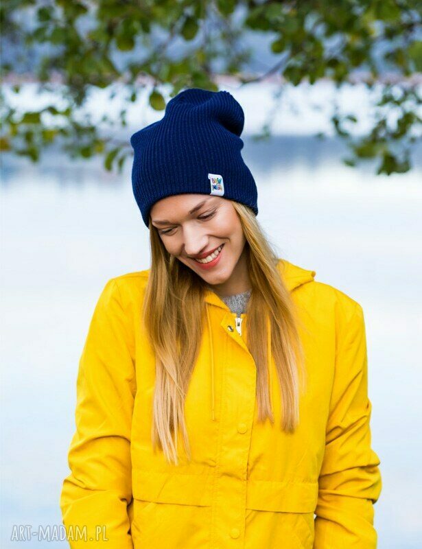 Czapka dwustronna z logo Brain Inside - granat navy