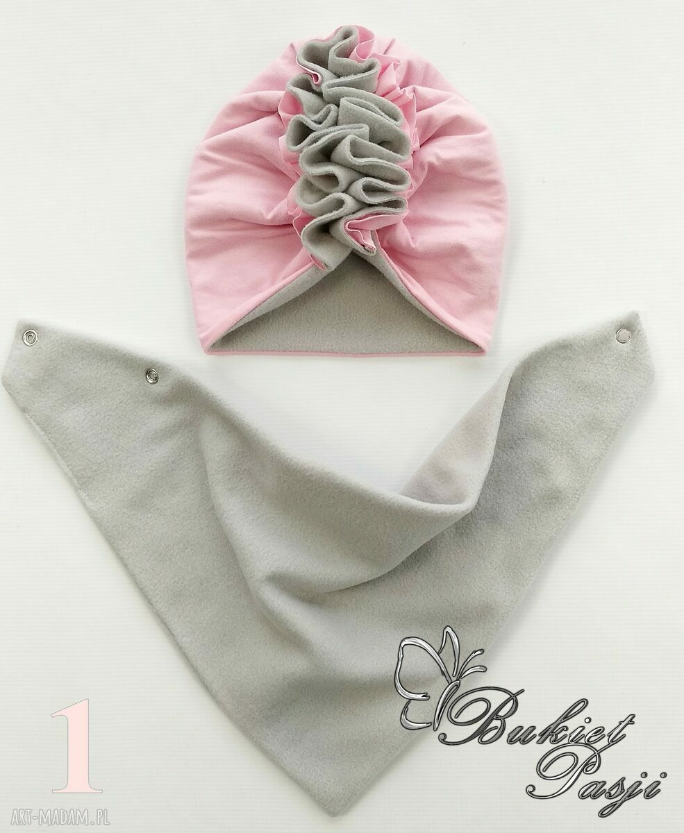 Czapeczka turban polar czapka chusta zima uszyta ciepłego