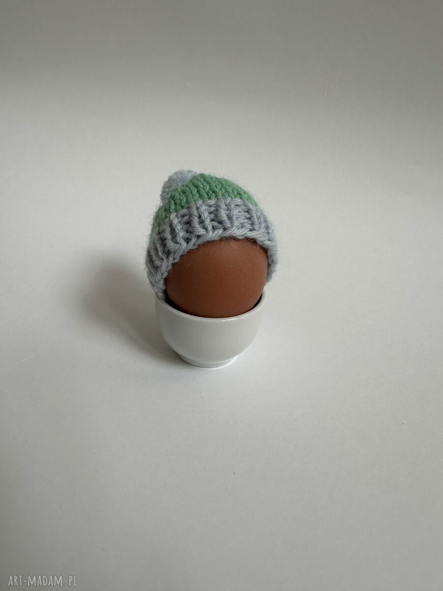 Czapeczka z pomponem na jajka wielkanocne z wełny - 1 szt.