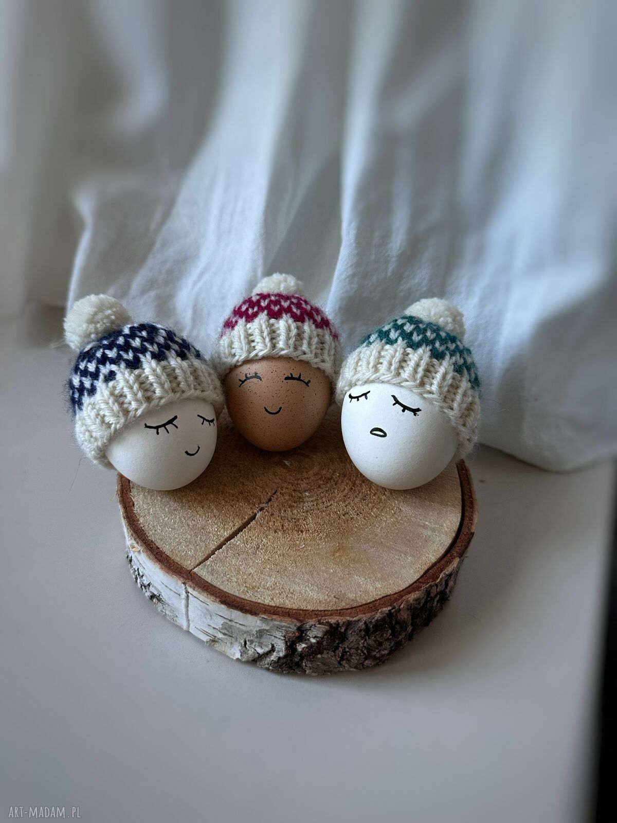 Czapeczki na jajka wielkanocne - zestaw 3 szt