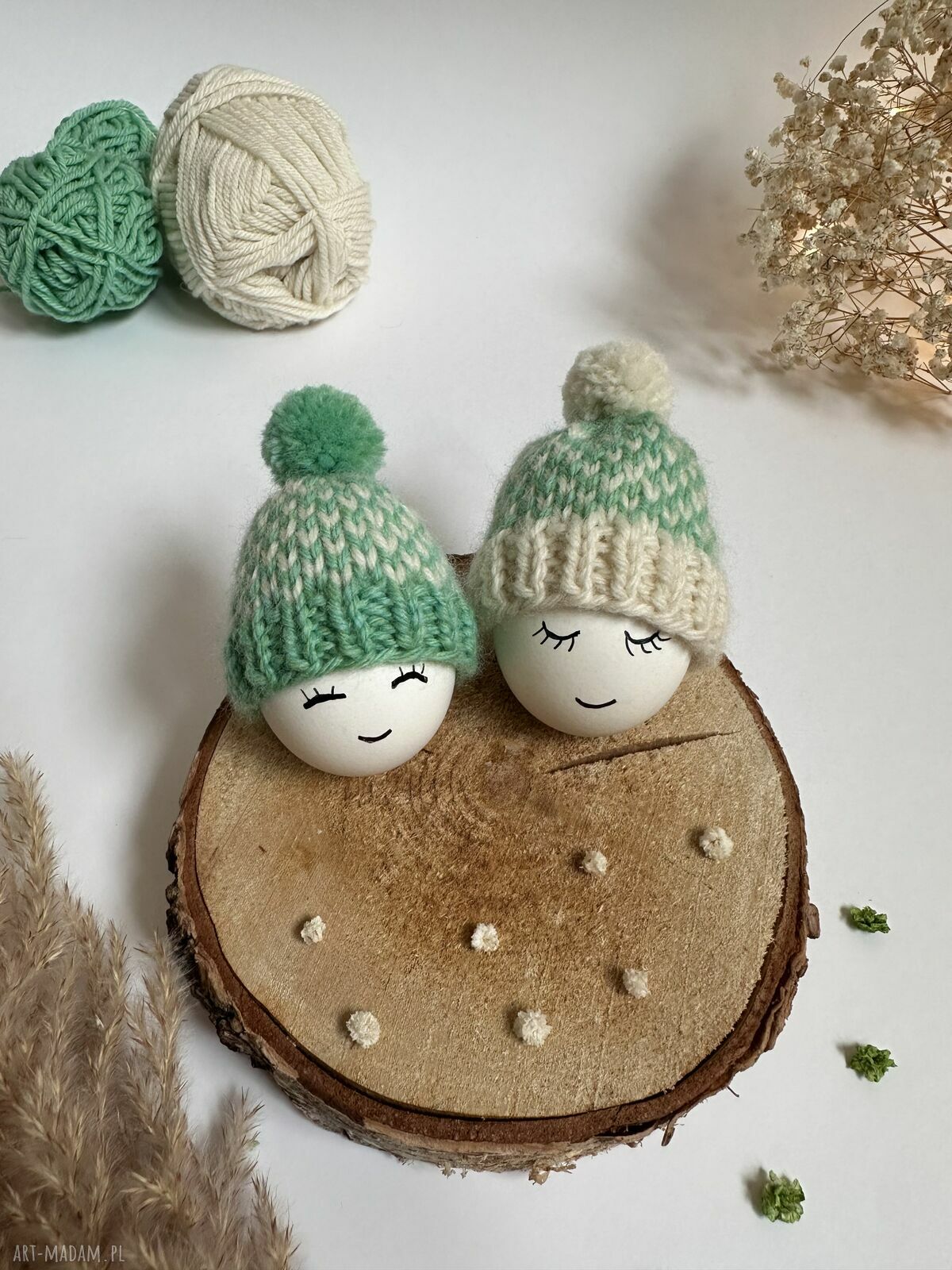 Czapeczki na jajka wielkanocne - zestaw 2 szt