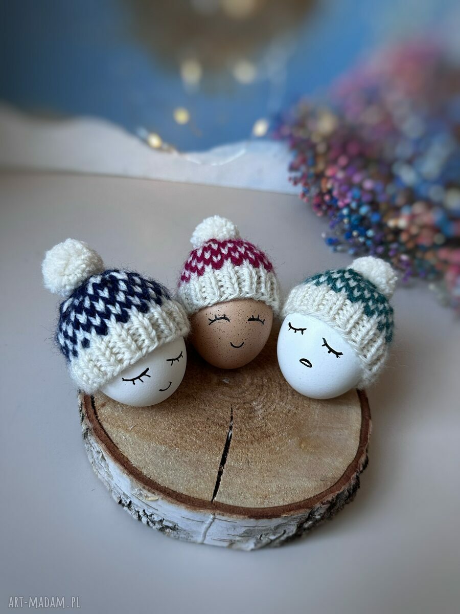Czapeczki na jajka wielkanocne - zestaw 3 szt.