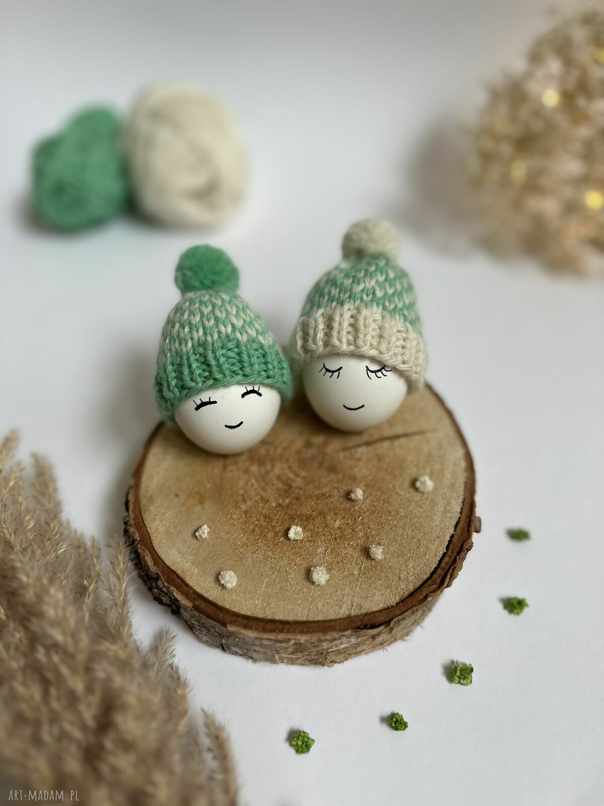 Czapeczki na jajka wielkanocne - zestaw 2 szt