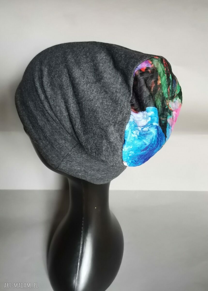 Czapka 4-latki Boho Kokorowa - ręcznie robiona na podszewce (obwód 46 cm)