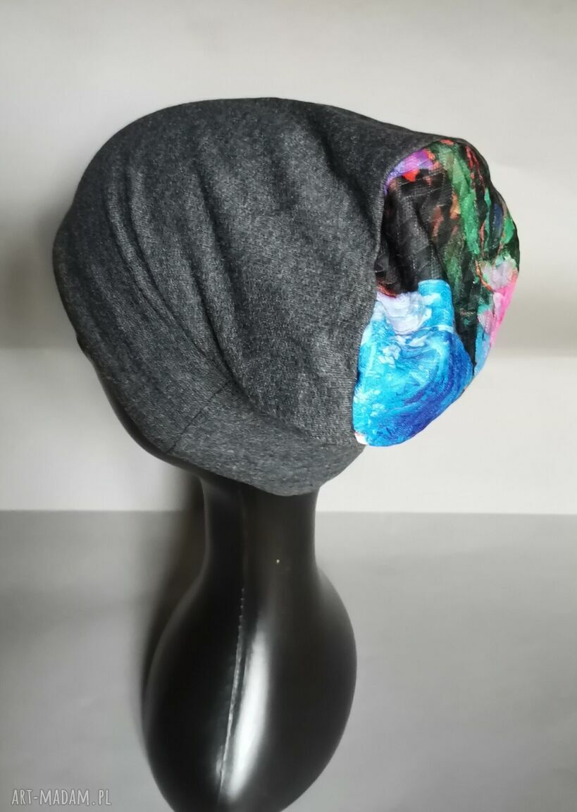 Czapka 4-latki Boho Kokorowa - ręcznie robiona na podszewce (obwód 46 cm)