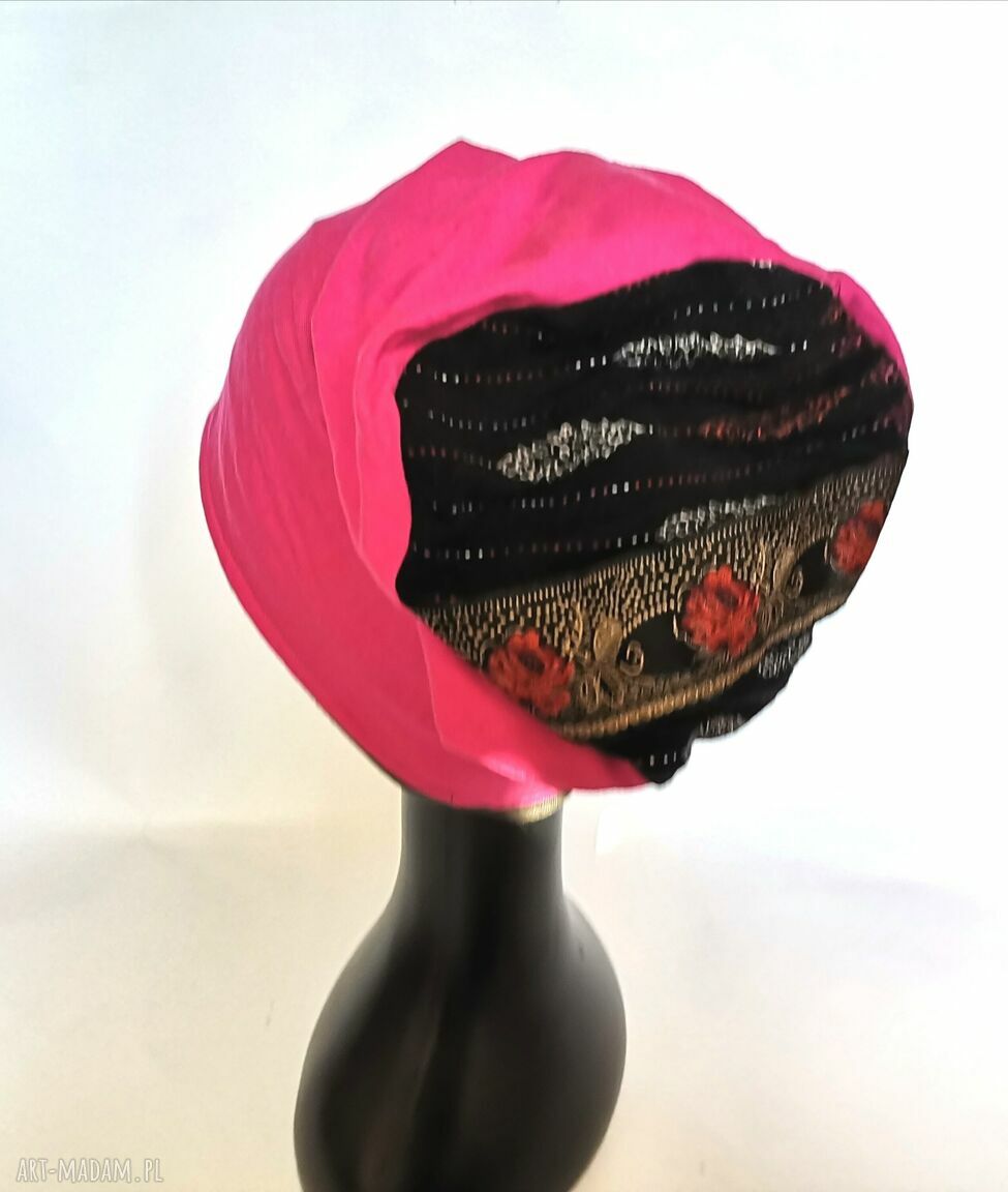 Wiosenna czapka amarantowa Smerfetka na podszewce - rozmiar 57-59 cm