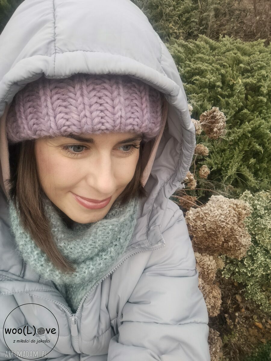 Wełniana czapusia angielka piwonia czapka angielska splot