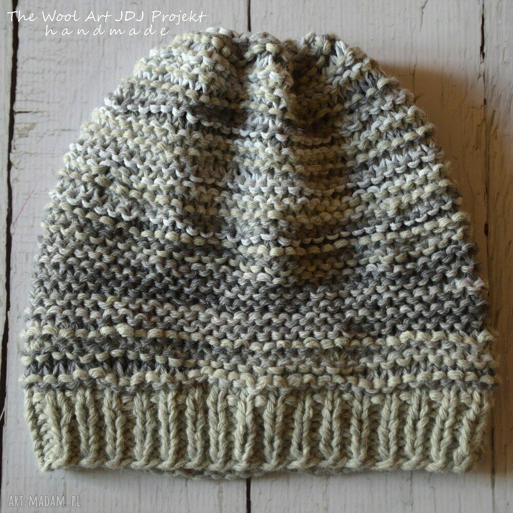 rękawiczki: czapka beanie hand made