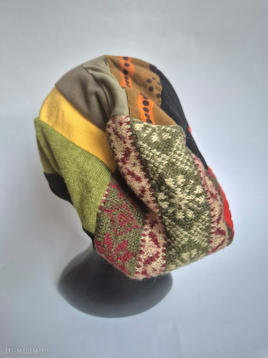 Czapka boho na podszewce - rozmiar uniwersalny