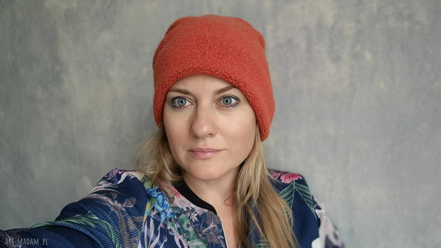 Czapka boho Frida z podszewką - super ciepła (rozmiar uniwersalny)