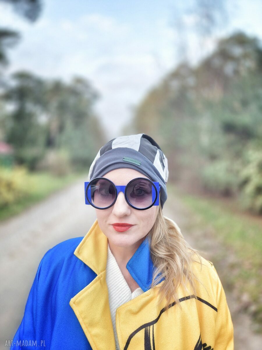 Czapka boho z podszewką - rozmiar uniwersalny, patchwork