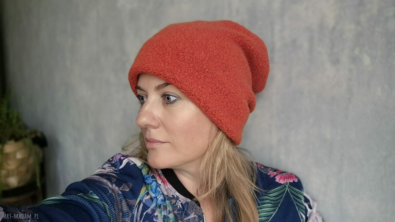 Czapka boho Frida z podszewką - super ciepła rozmiar uniwersalny