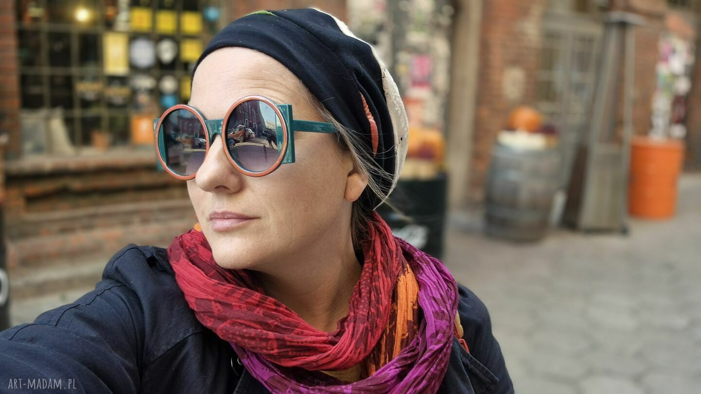 Czapka boho zimowa damska rozmiar M uniwersalna - na podszewce
