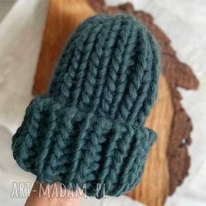 czapka chunky green forest handmade woolissocool