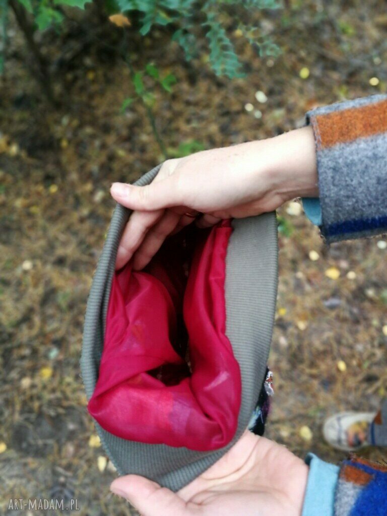 Czapka damska etno boho folk na podszewce - rozmiar uniwersalny