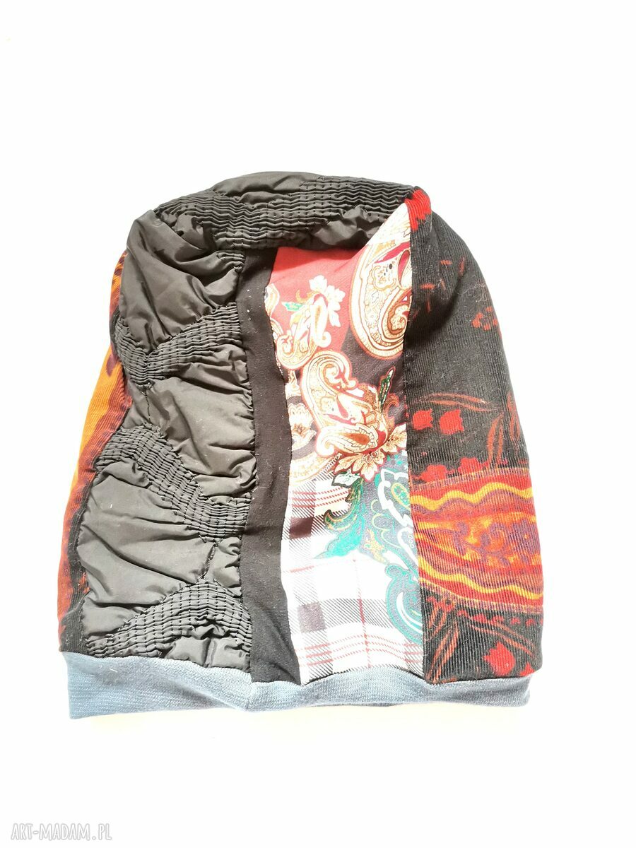 Czapka damska Etno Boho Folk wiosenna na podszewce - rozmiar 57-58 cm