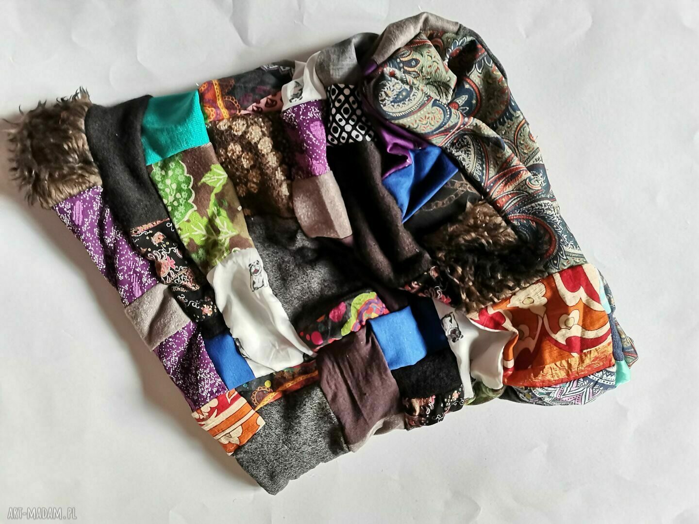 Czapka damska etno boho patchwork Box 33 - Ruda Klara