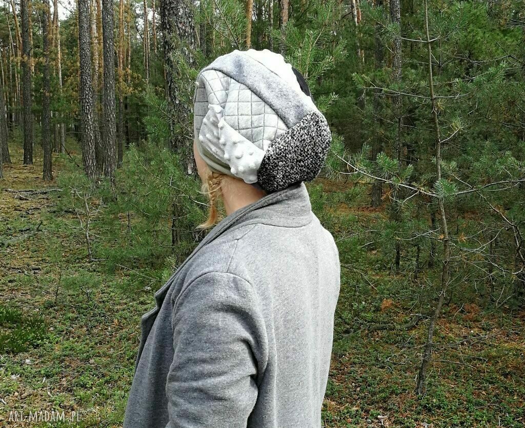 Czapka damska patchworkowa Etno-Boho na podszewce