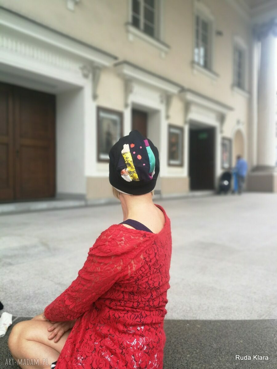 Czapka damska wiosenna Ruda Klara - dzianina na podszewce, rozmiar uniwersalny