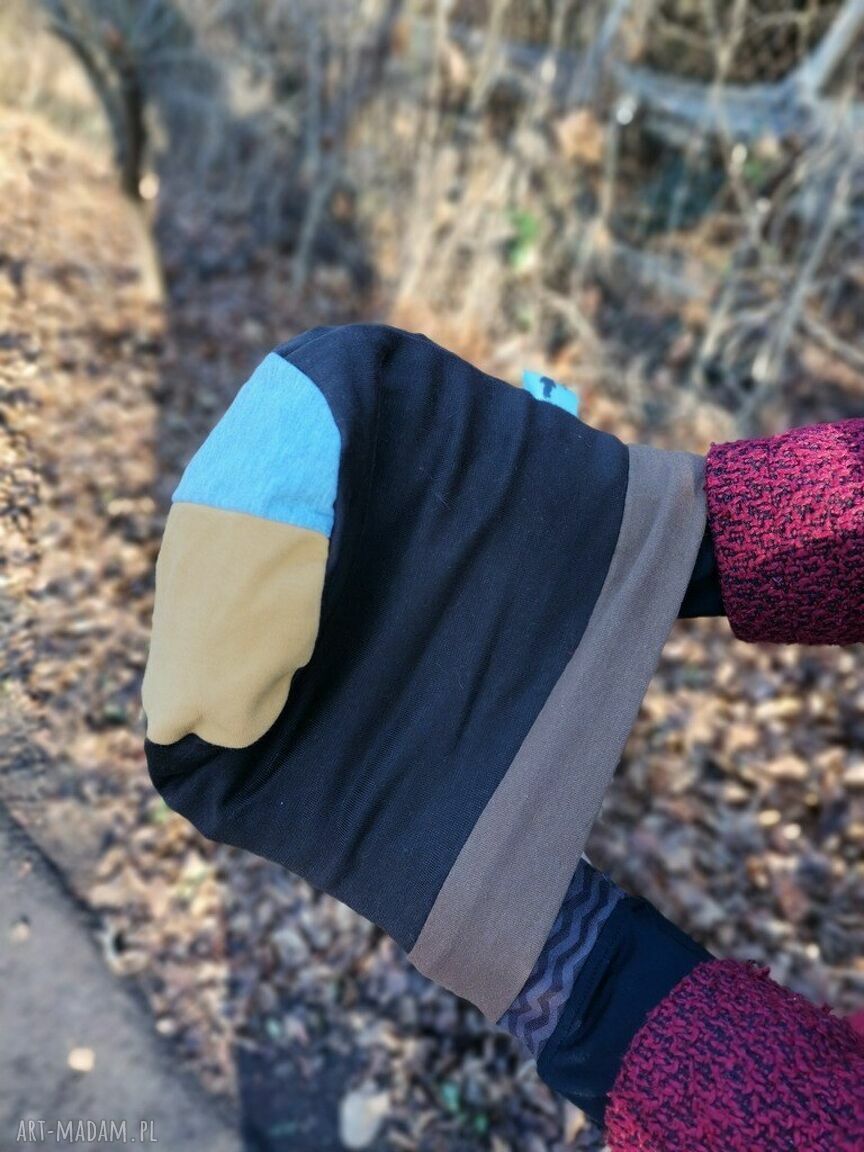 Etno czapka damska sportowa na podszewce - szara boho folk do codziennego noszenia