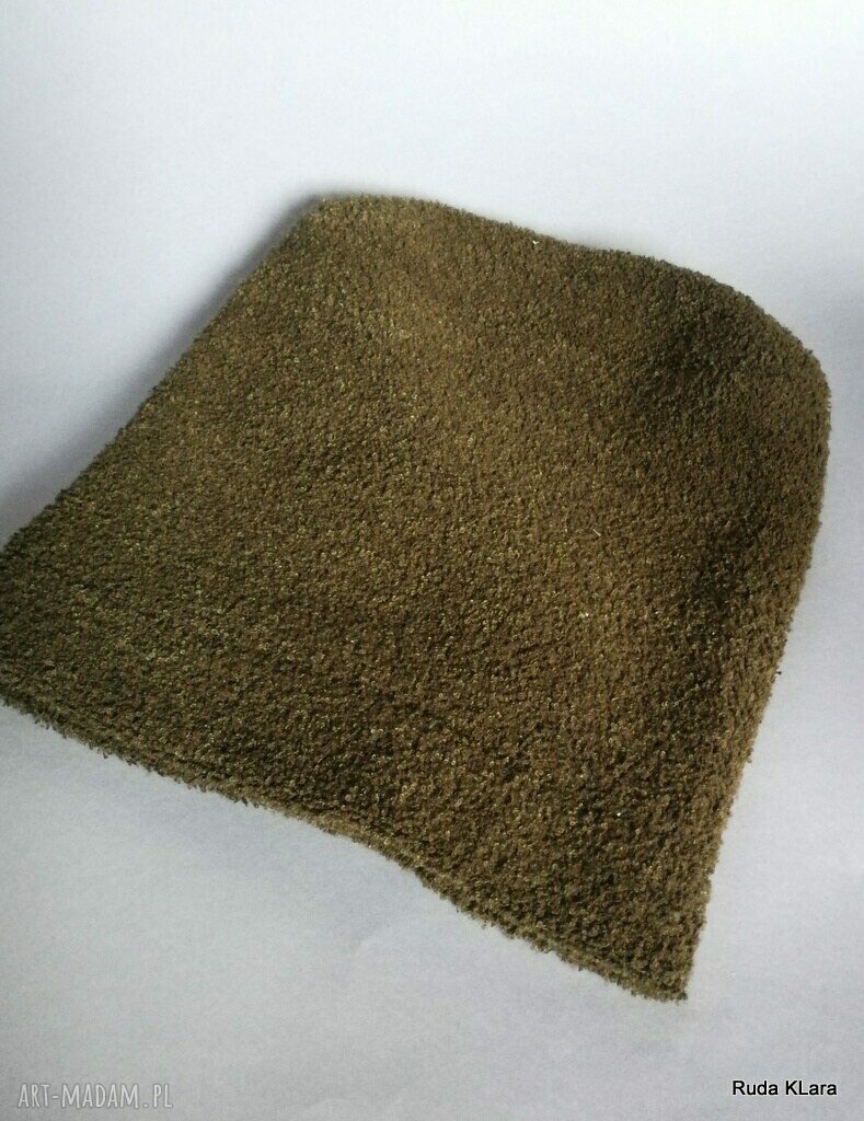 Ciepła czapka damska w kolorze zgniła zieleń (59-60 cm) - na podszewce
