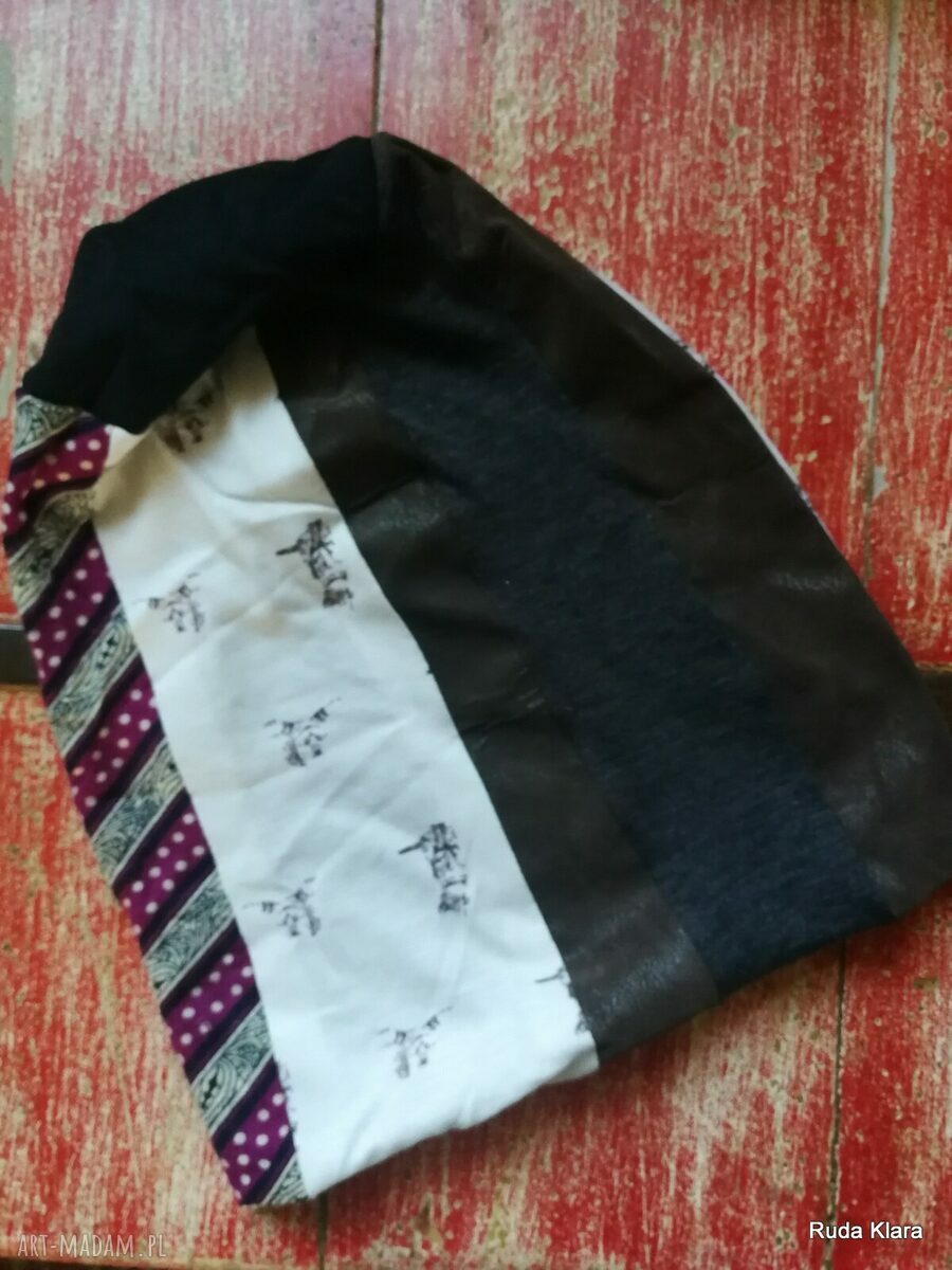Kolorowa wiosenna czapka damska patchworkowa 58-59 cm - sportowa, na podszewce