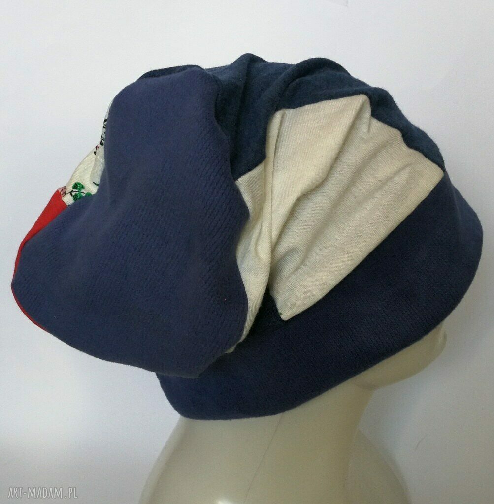 Czapka damska Ruda Klara - wiosenna patchwork etno boho na podszewce (60-61 cm)