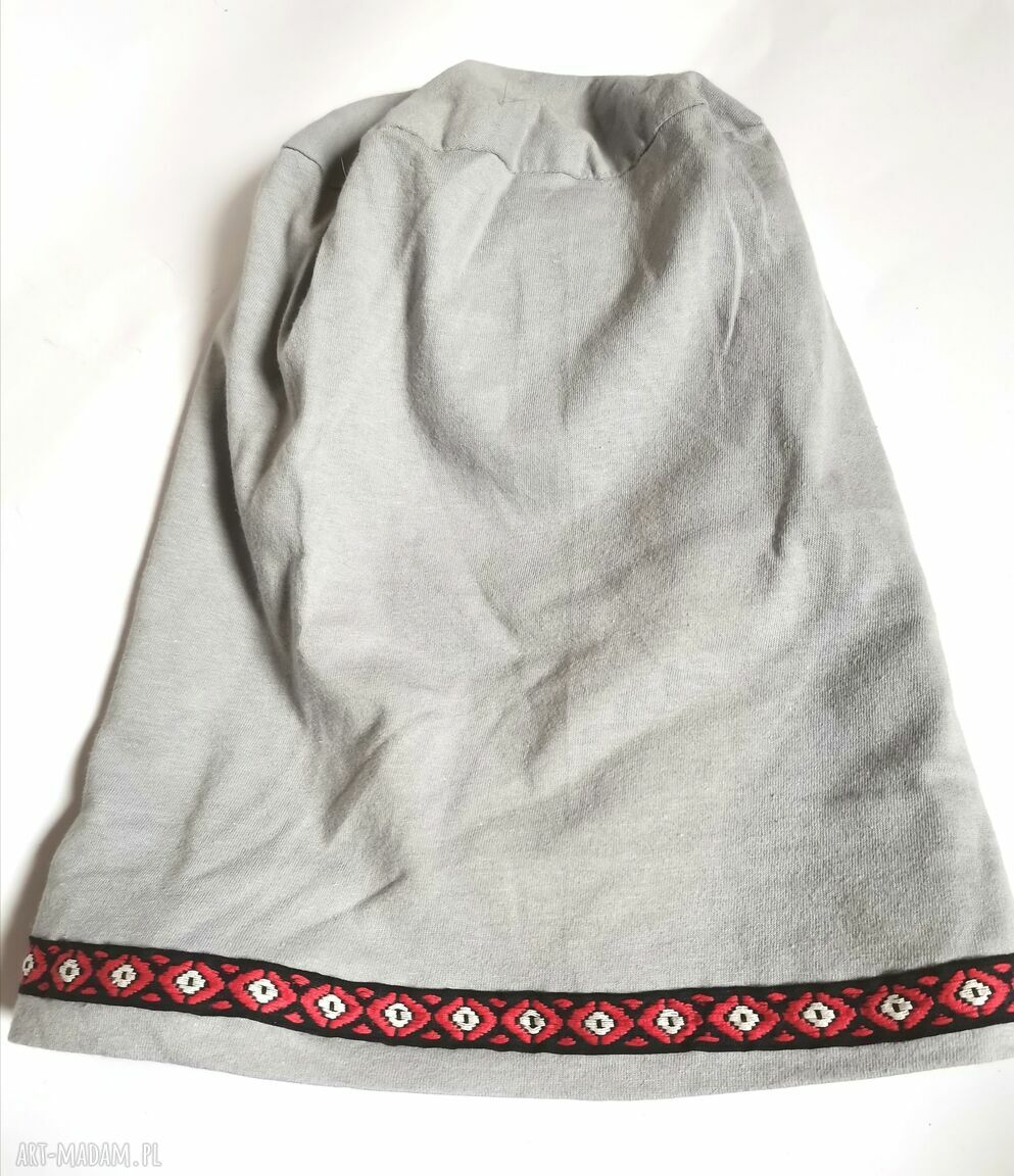 Czapka damska na mniejszą głowę 57-58 cm - na podszewce, nierozciągliwa (etno boho)