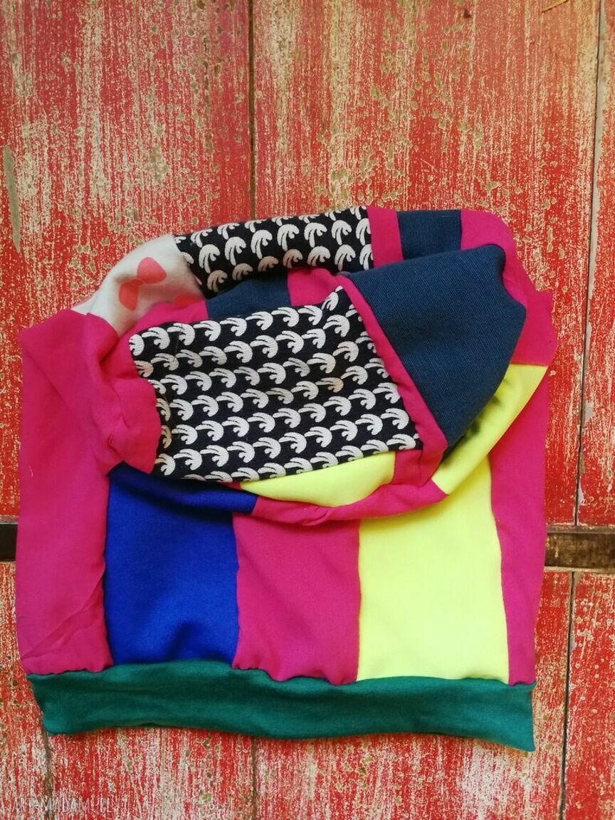 Czapka damska wiosenna patchworkowa BOHO FOLK z podszewką - kształt turbanowy