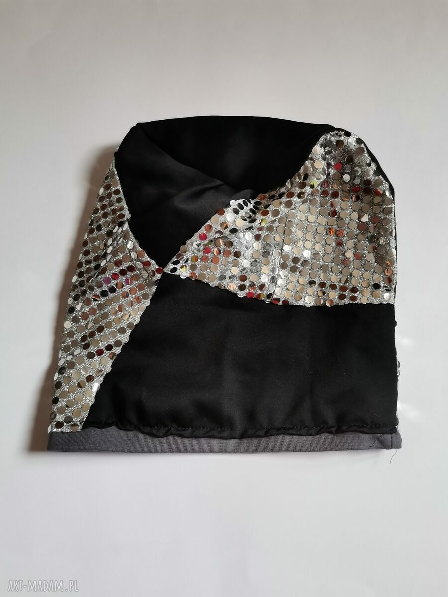 Kolorowa czapka damska z podszewką w cekinowym boho stylu (58-59 cm)