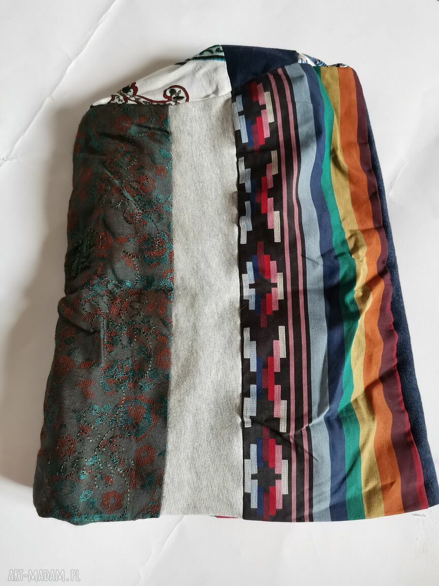 Czapka damska patchworkowa na podszewce - handmade uniwersalna