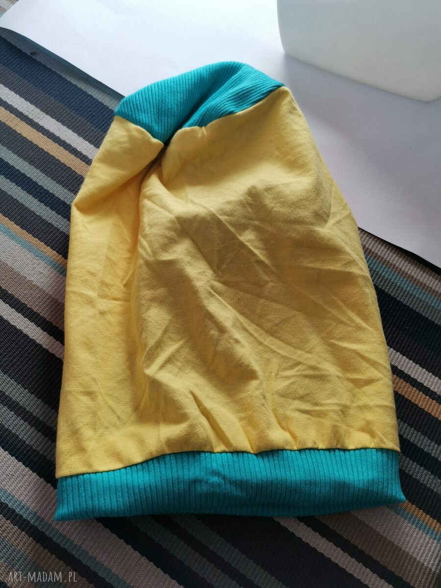 Czapka damska Smerfetka w stylu rower etno boho - wiosenna na podszewce