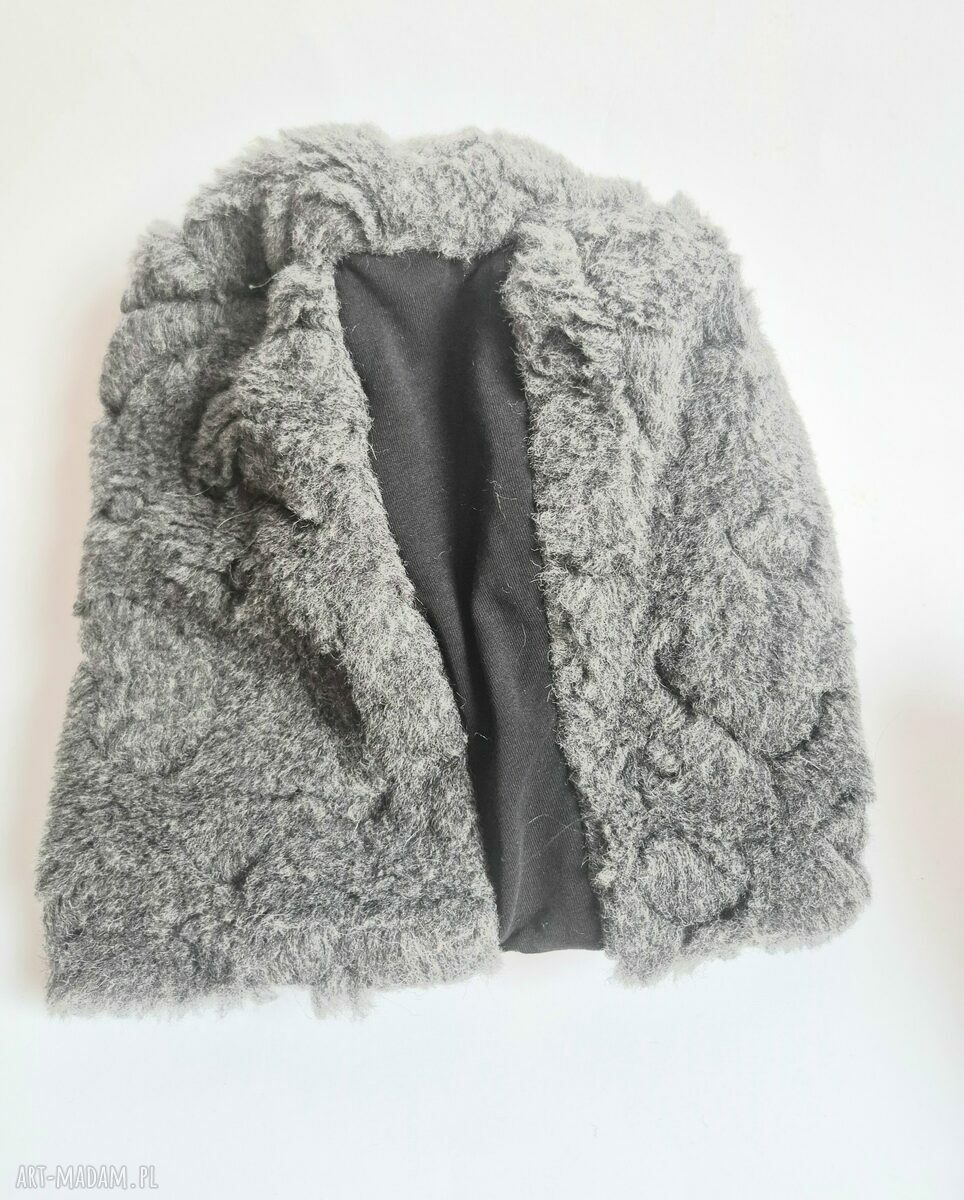Ciepła czapka damska boho miś z podszewką - 61-62 cm