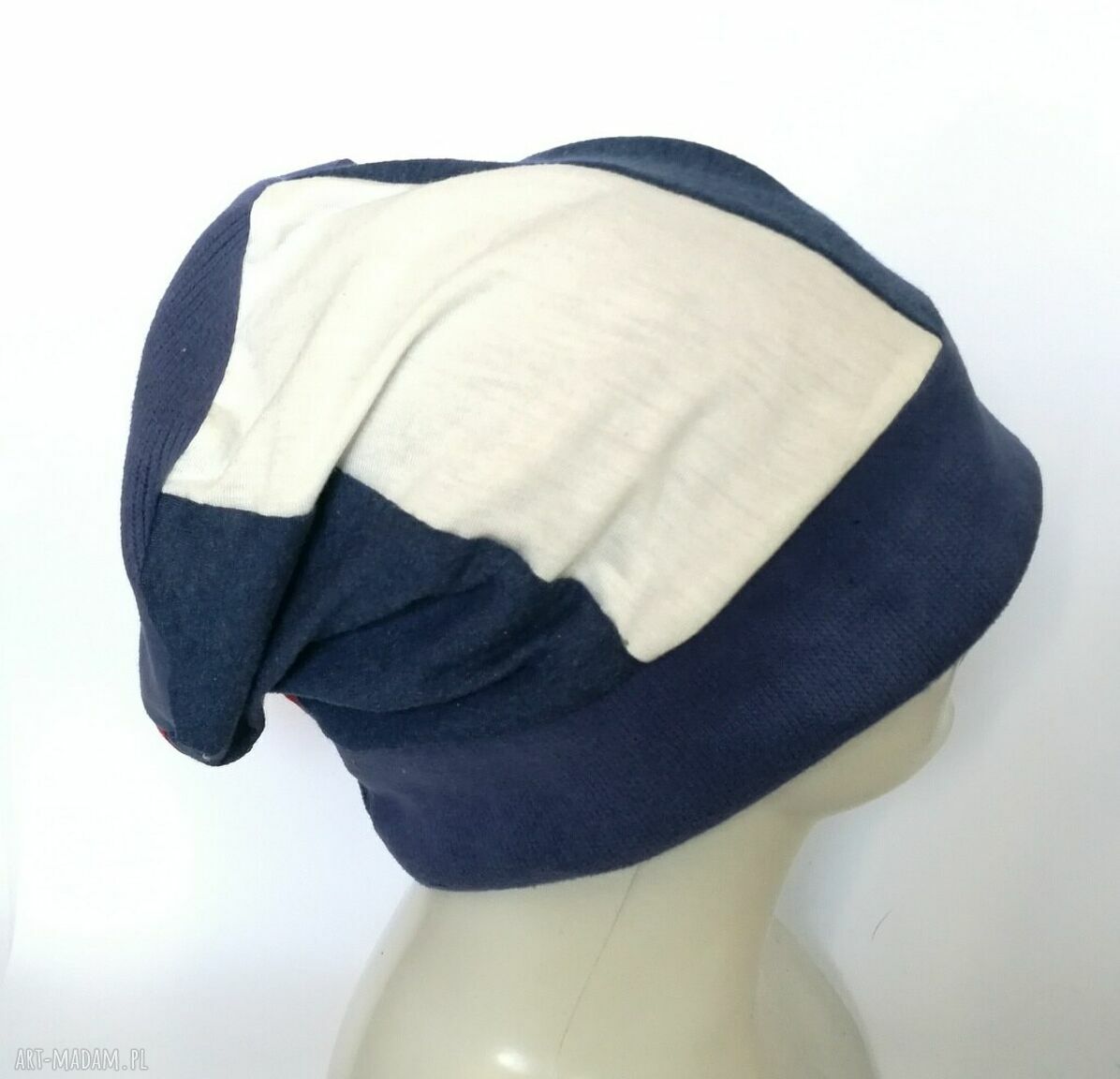 Czapka damska Ruda Klara - wiosenna patchwork etno boho na podszewce (60-61 cm)