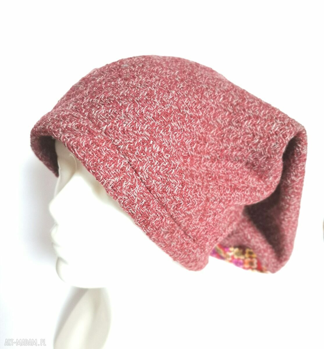 Czapka damska nierozciągliwa na podszewce - długa Smerfetka, obwód 59 cm