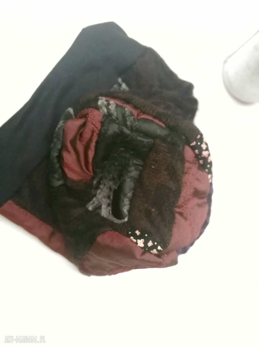 Czapka damska patchworkowa Smerfetka na podszewce - boho
