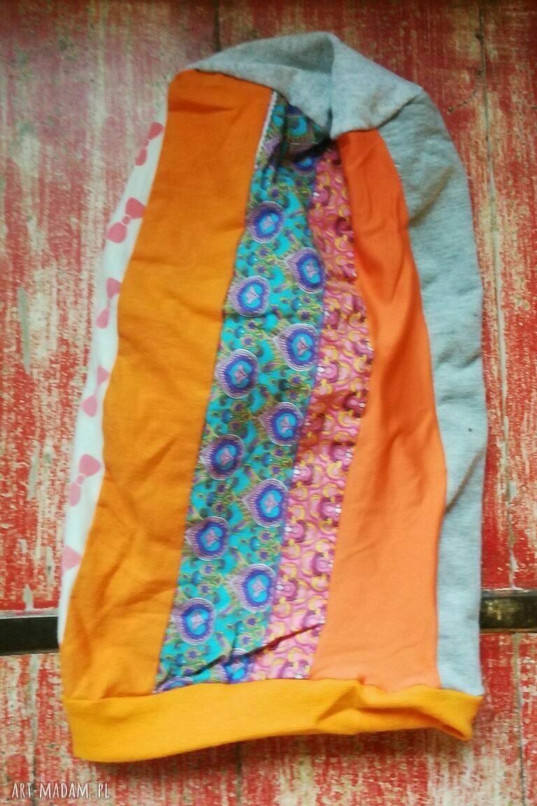 Czapka damska etno boho folk „Smerfetka” - długa, rozmiar uniwersalny (handmade)