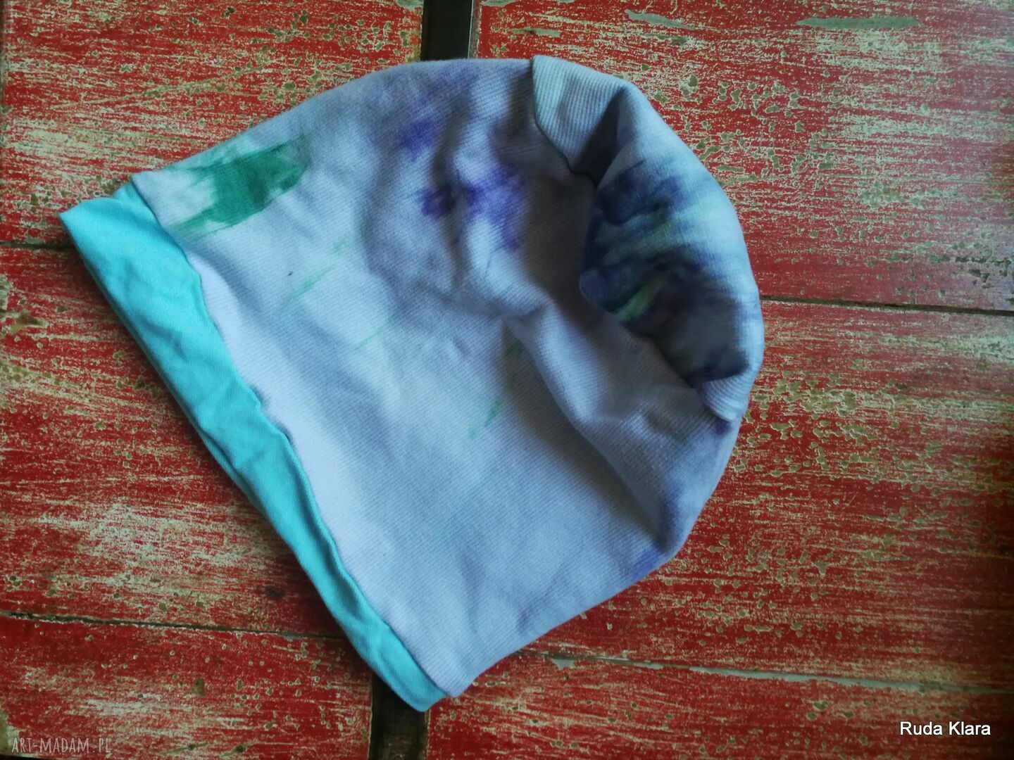 Czapka unisex na podszewce - ręcznie farbowana, rozmiar uniwersalny