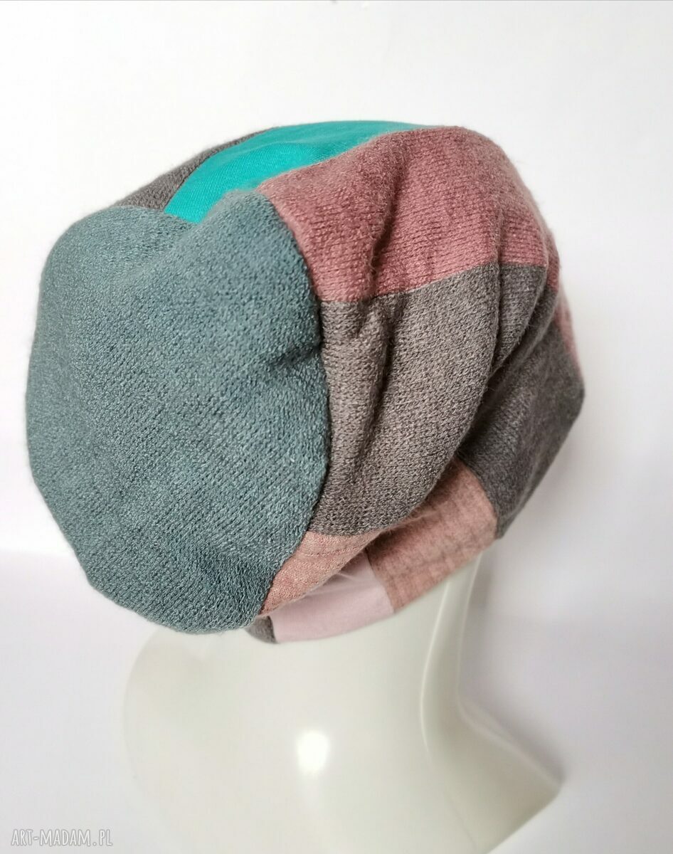 Czapka damska na podszewce w stylu boho - na rower, rozmiar uniwersalny