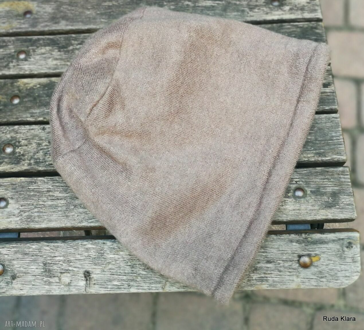 Zimowa czapka damska Boho z wełny Ruda Klara 60-61 cm