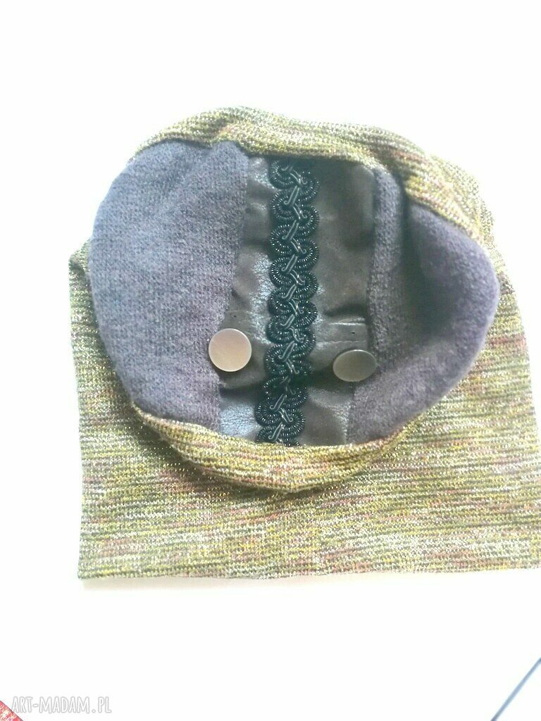 Czapka damska wiosenna na podszewce - boho folk, rozmiar uniwersalny