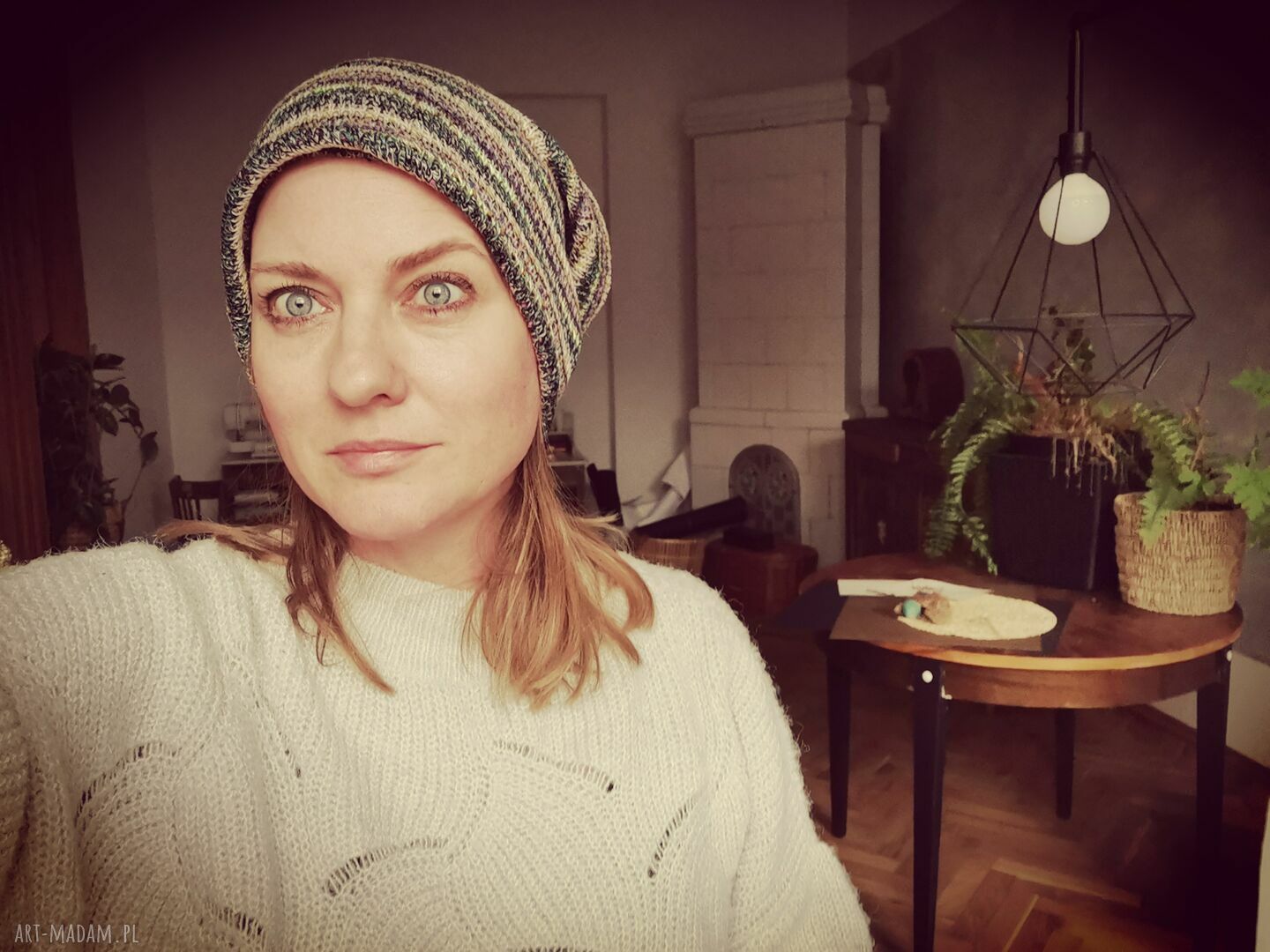Czapka unisex bez podszewki Boho Frida - miła, wełniana i ręcznie robiona