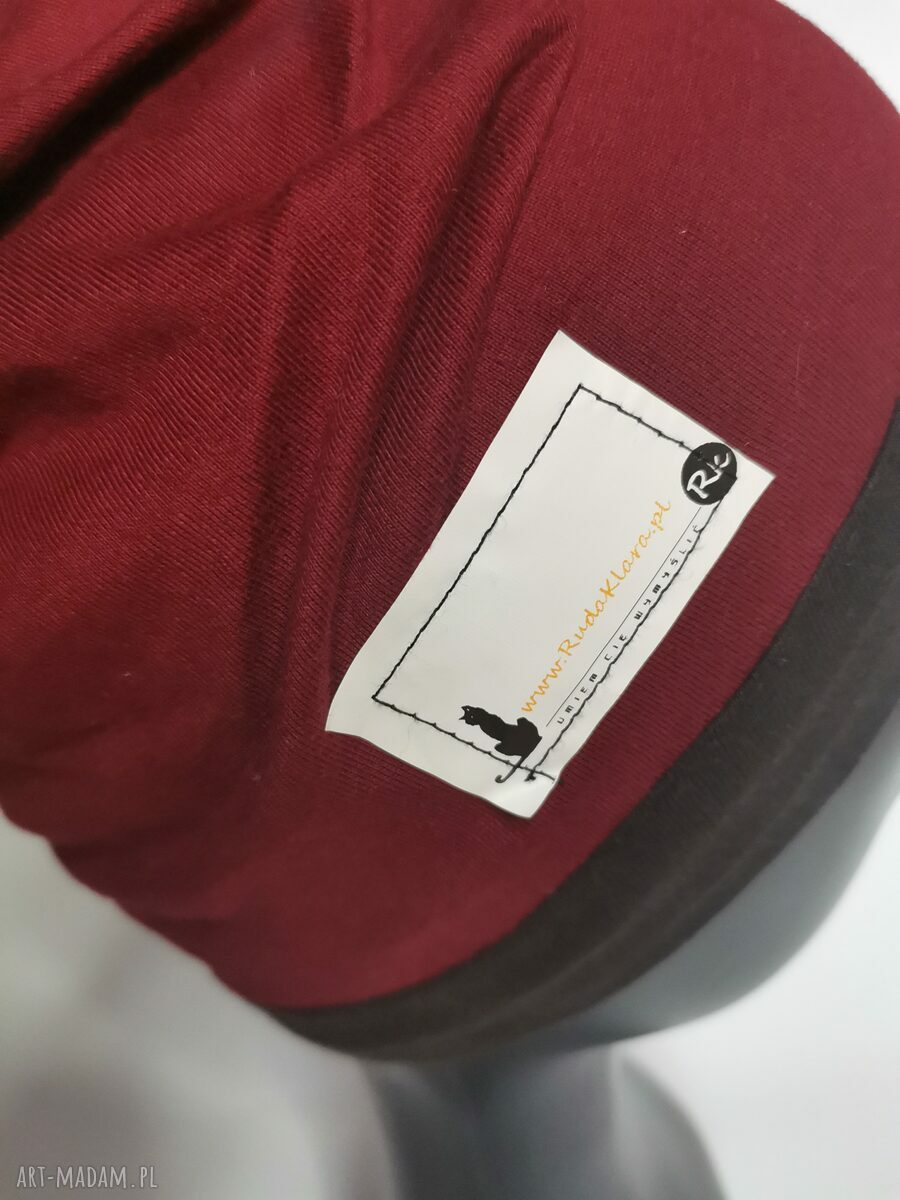 Czapka dla maluszka boho na podszewce 2-3 lata - ręcznie farbowana