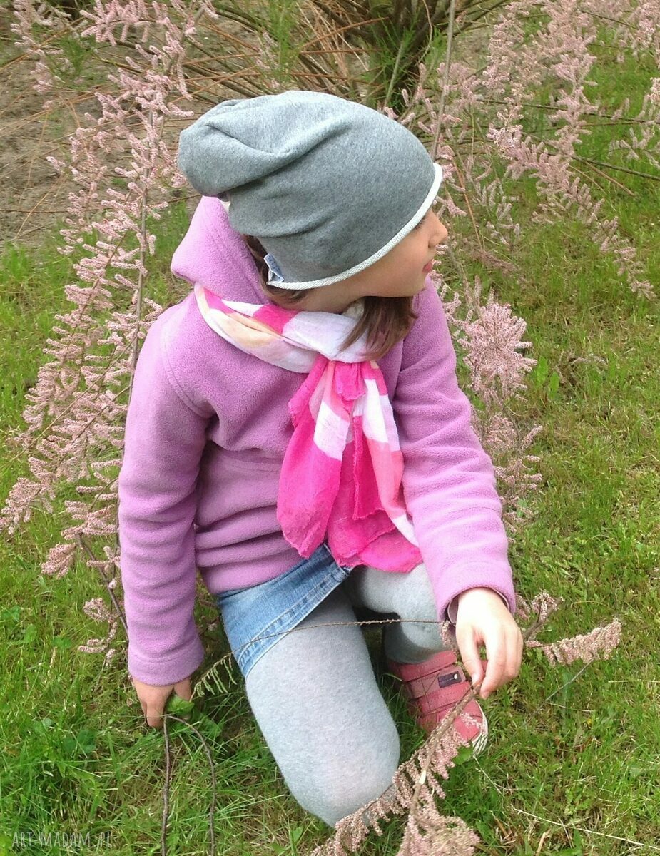 Czapka dresowa beanie dziecięca szara / grafit