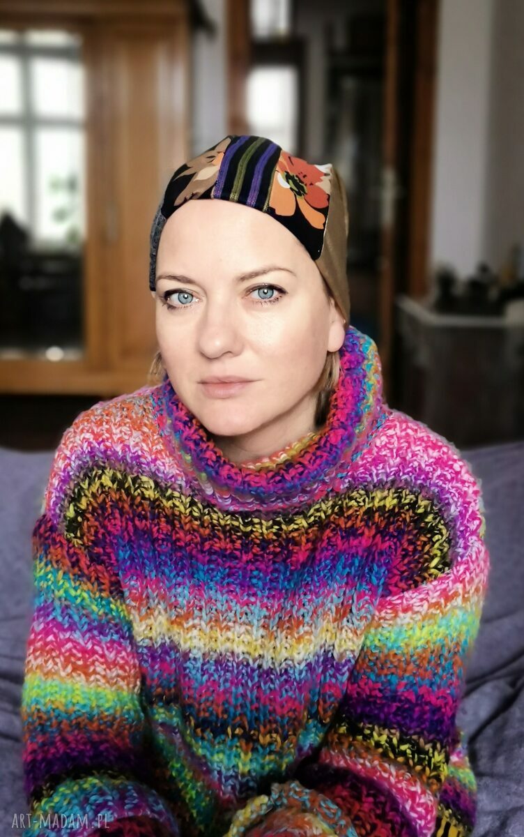 Czapka dzianinowa na podszewce, rozmiar uniwersalny - Ruda Klara rower