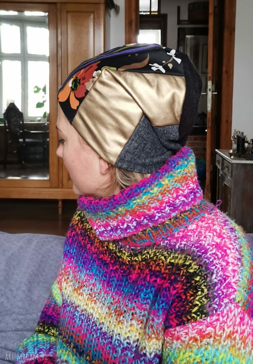 Czapka dzianinowa na podszewce, rozmiar uniwersalny - Ruda Klara rower