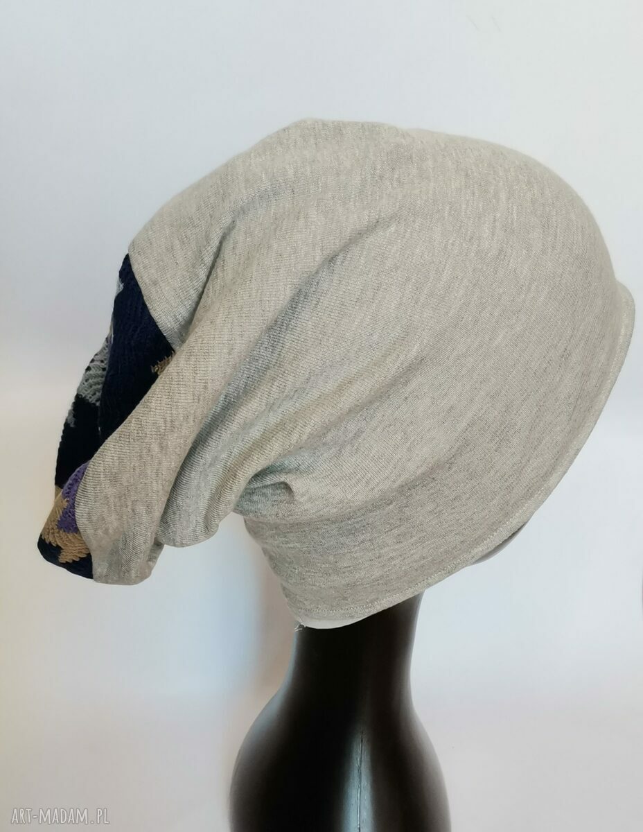 Czapka dzianinowa Smerfetka - uniwersalna na podszewce (handmade)