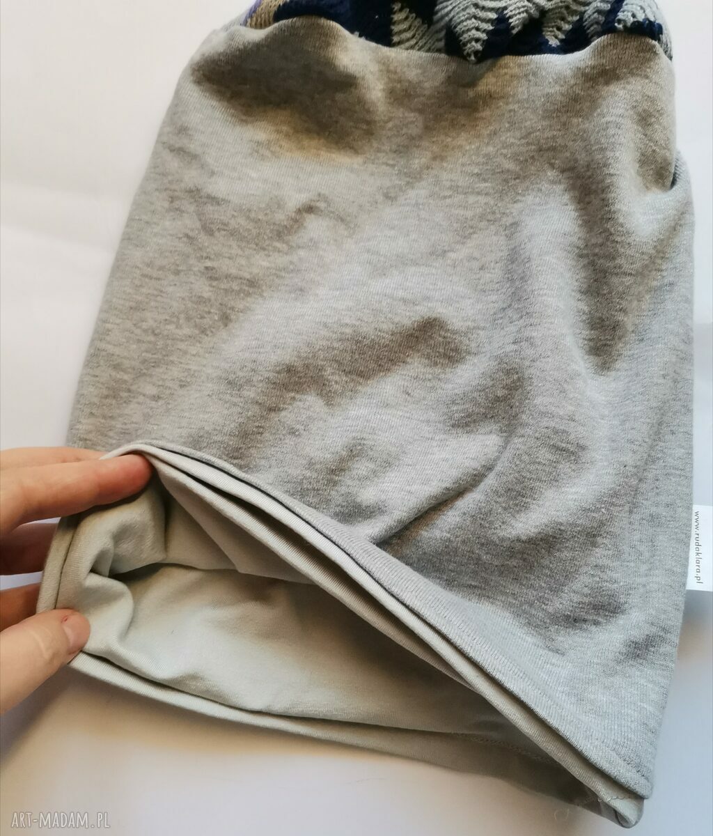Czapka dzianinowa Smerfetka - uniwersalna na podszewce (handmade)