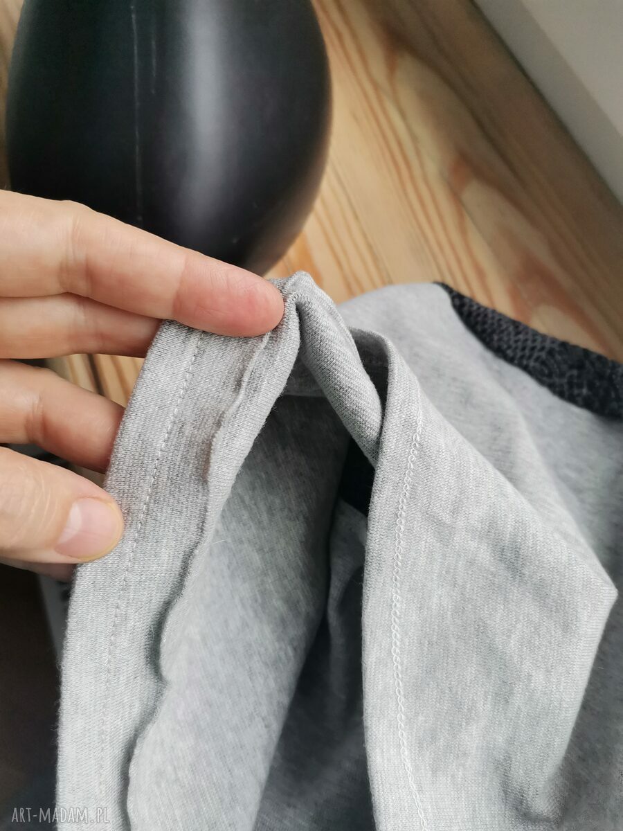 Szara czapka dzianinowa handmade bez podszewki - rozmiar uniwersalny