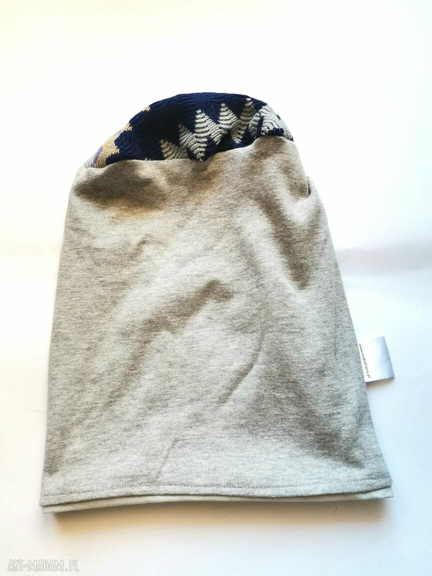 Czapka dzianinowa Smerfetka - uniwersalna na podszewce (handmade)